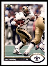 1991 Upper Deck High Series Gill Fenerty Rookie . New Orleans Saints #671