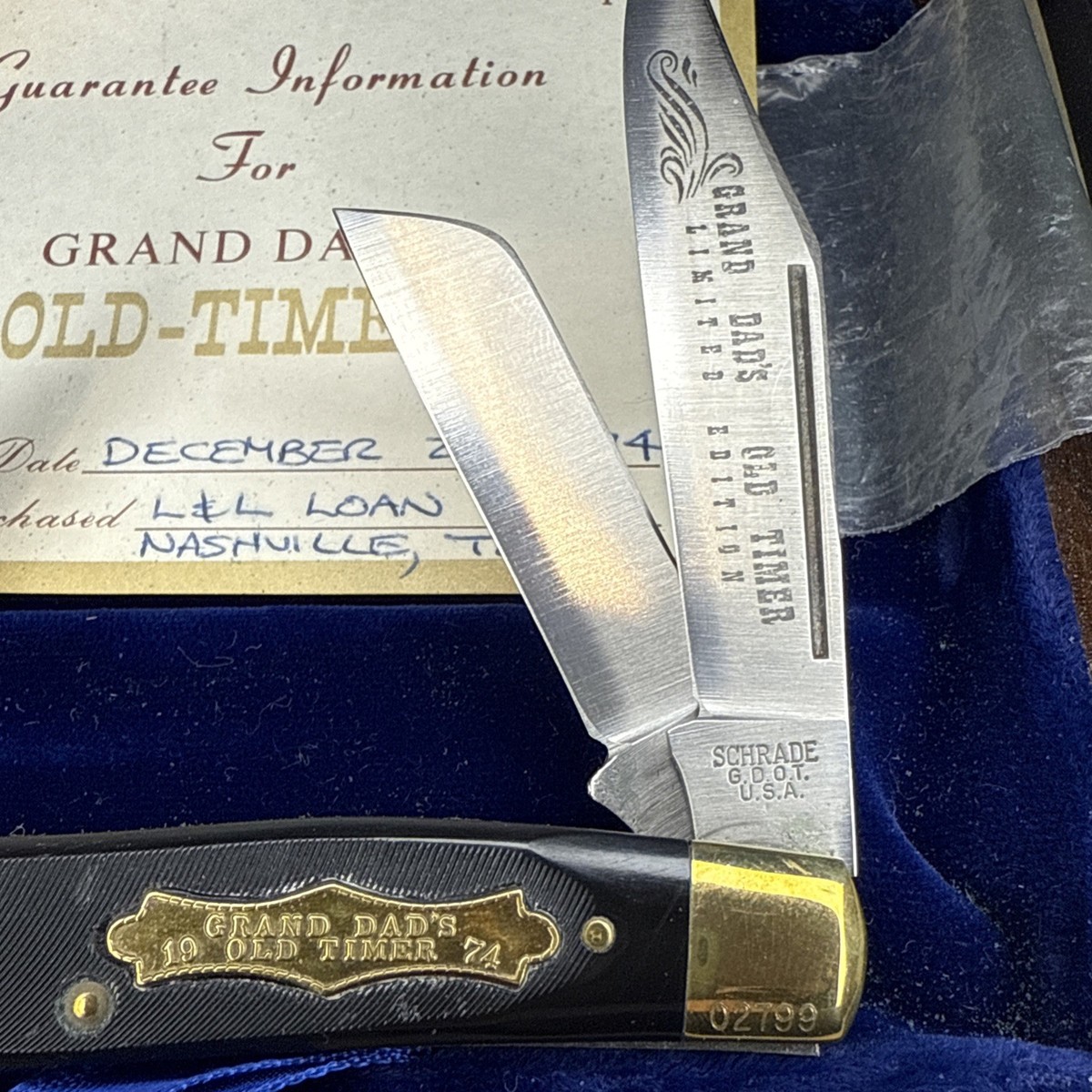Vintage Schrade Grand Dad's Old Timer Barlow NOS New In Box