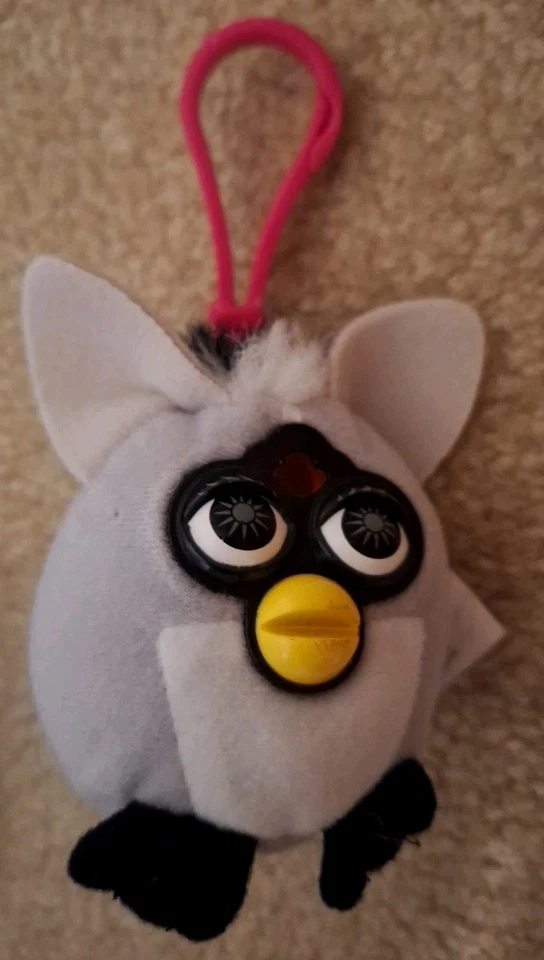 Lote de 2 juguetes con clip de peluche Furby, corte cmsm una oreja que se muestra coleccionable lindo año 2000 Foto 3 de 4