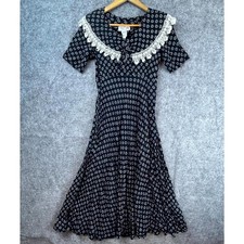Vintage Naturally Petite Honolulu Hawaii Dress 4 Black Shells Lace Dark Romantic