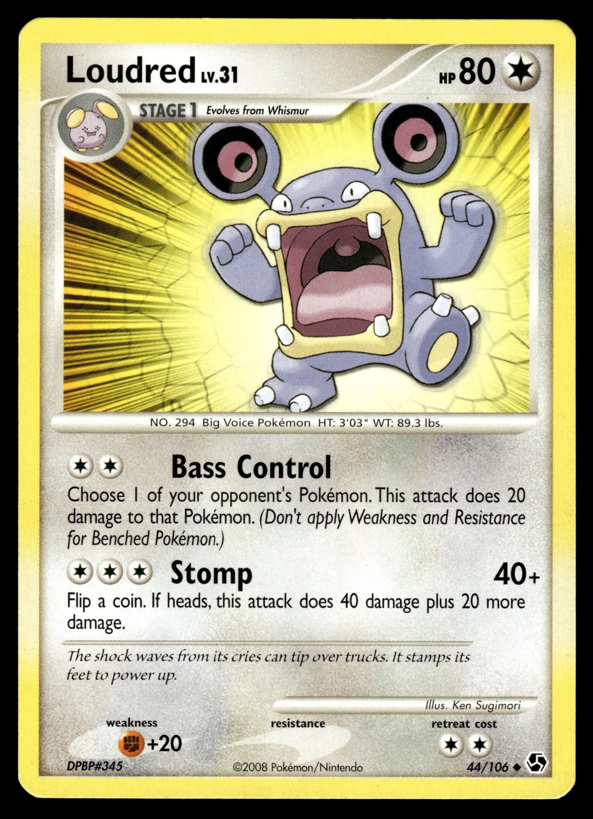 LOUDRED - 44/106 Uncommon Great Encounters Pokemon LP