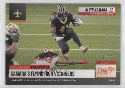 2021 Panini Prestige Highlight Reel Xtra Points Orange 19/75 Alvin Kamara 2g8