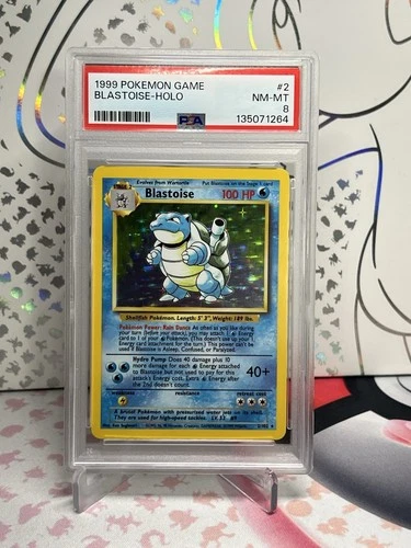 1999 Pokemon Base Set Holo Rare Blastoise #2/102 PSA 8 NM-MT