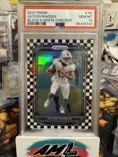 2022 Panini Prizm - Black & White Checker Prizm #181 Jaylen Waddle PSA 10