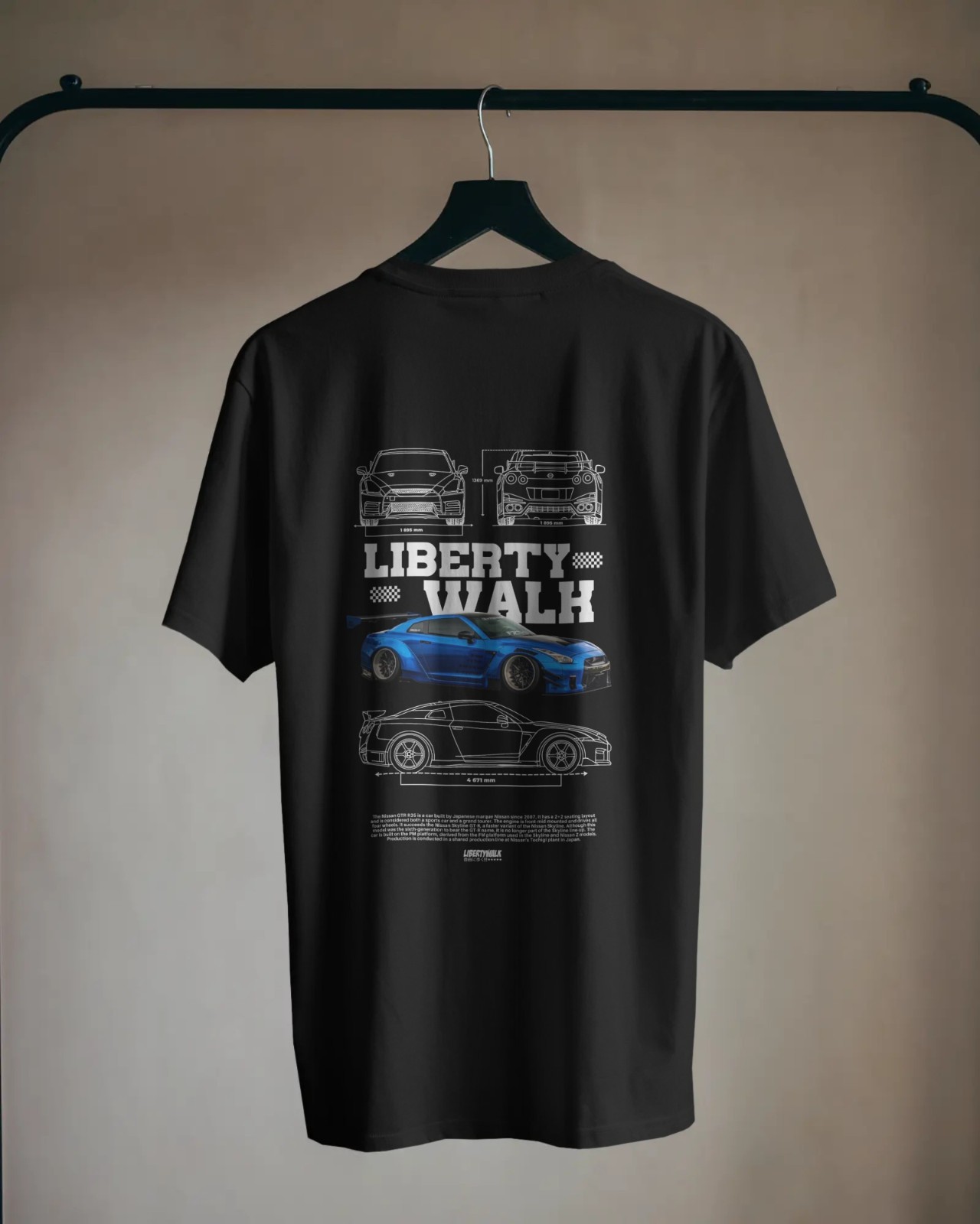 Liberty Walk GTR T-Shirt JDM Widebody Car Graphic Streetwear Tee