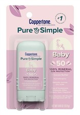  3 PACK Coppertone Spf 50 Baby Pure Simple Sunscreen Stick 0.49oz