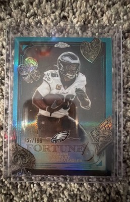 2025 Topps Chrome - Fortune 15 Saquon Barkley #F15-3 Aqua Refractor /199