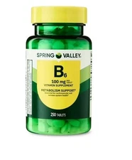 Spring Valley Vitamin B6 Tablets Dietary Supplement 100 mg 250 Count