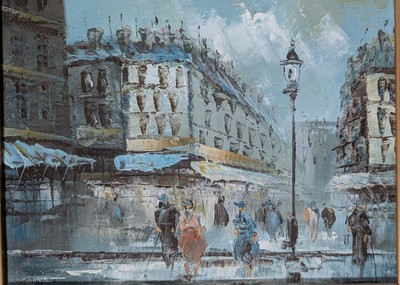 VTG. Oil Painting Paris Street Scene French Impressionist 15x13 | eBay