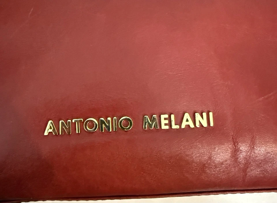 Antonio Melani Bolso Hobo de Cuero Rojo Cartera de Hombro Cadena Dorada Acento Y2K Foto 3 de 4