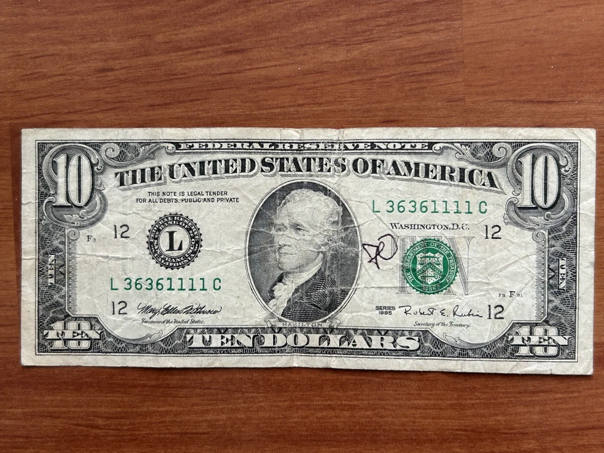 Circulated $10 1995 US Federal Reserve Small Notes for sale | eBay