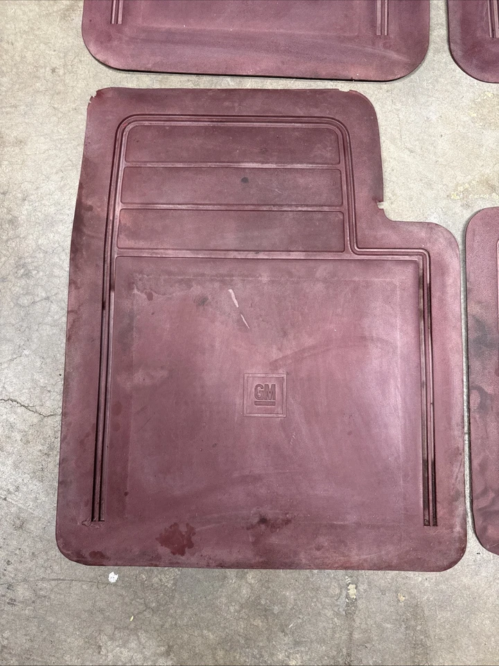 1988-1998 GM Chevy GMC C/K 1500 2500 Extended Cab Floor Mats OEM Maroon Red - Image 2 of 4