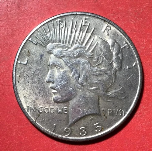 1935 US Peace SILVER Dollar! "Philadelphia" Lower Mintage! AU! Old Coin!