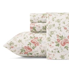 Laura Ashley - Queen Size Sheet Set, Soft Cotton Sateen Bedding with Matching...