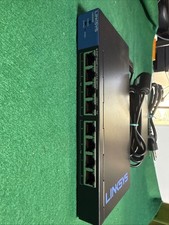 Linksys Model: LGS308P. 8-Port Gigabit Switch with AC Adapter and Power Cord