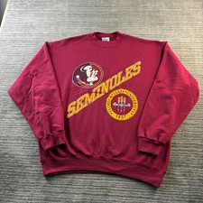 VINTAGE Florida State Seminoles Sweatshirt Mens 2XL XXL Red Fleece Crewneck USA