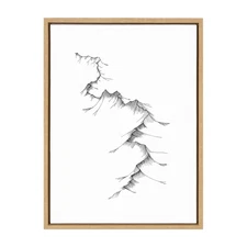 Sylvie Mountains Framed Canvas Wall Art by Viola Kreczmer, 18x24 Natural, Bla...