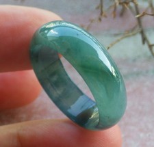 Video Certified Green Natural A JADE Jadeite Circle RING USA. 10.5    709807 AS