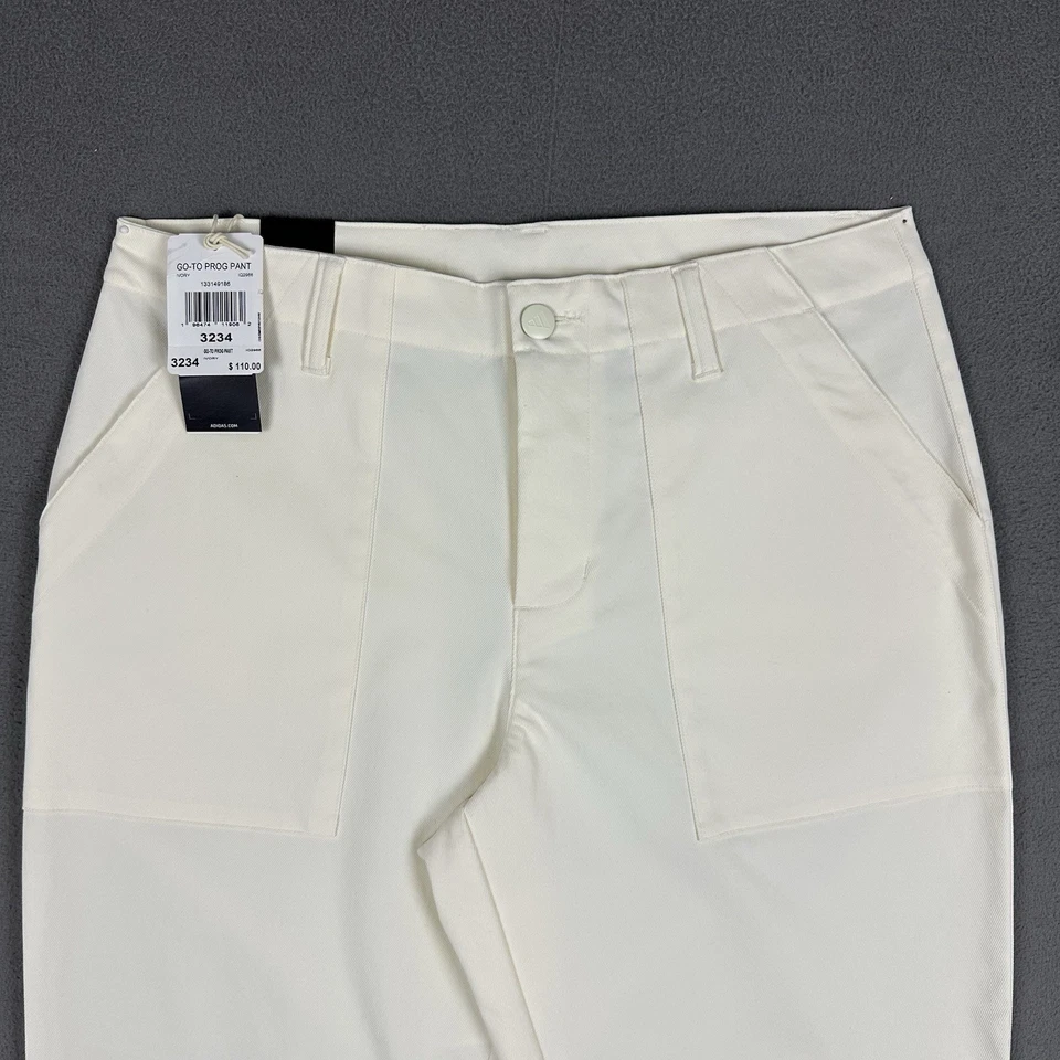 NWT Adidas Go To Progressive Pants Men 32x34 (Fits 34x30) Ivory Loose Straight - Image 3 of 4