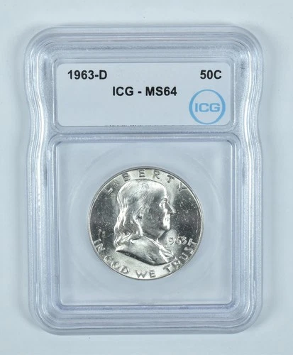 1963-D Franklin Half Dollar MS64 ICG *3223