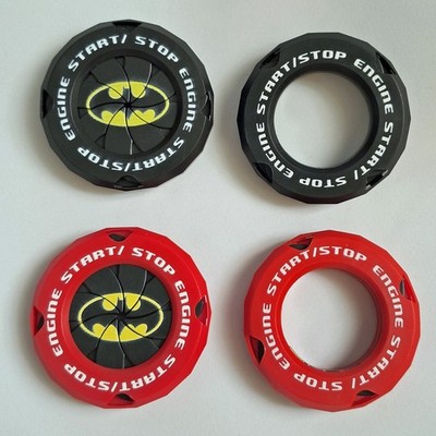 Batman Logo Car Engine Ignition Start Stop Push Button Rotatable Cover