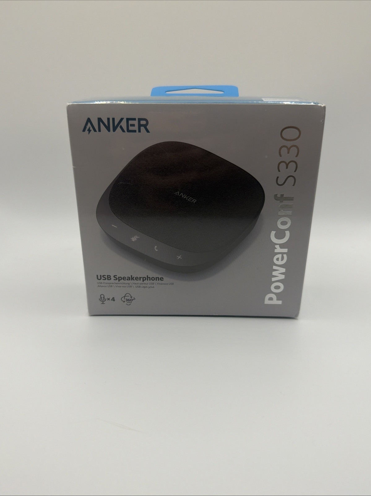 Anker PowerConf S330 USB Speakerphone Conference Microphone A3308 - Black