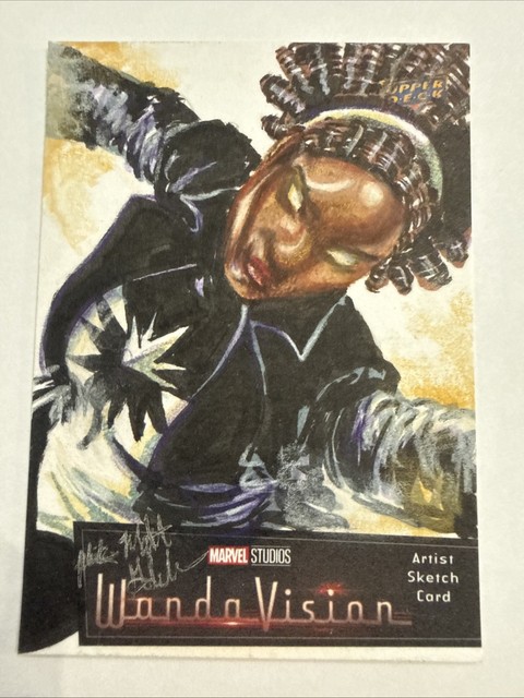 Monica Rambeau 2022 UD Marvel WondaVision Sketch Auto #1/1 Mike Matt Glebe WOW