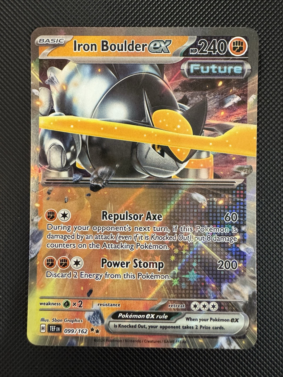 Pokémon TCG Iron Boulder Ex 99/162 Holo Ultra Rare Full Art Temporal Forces