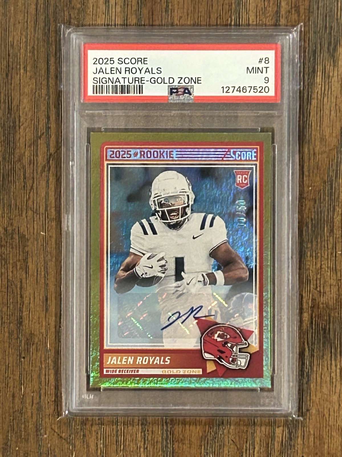 Jalen Royals Panini Score #8 Rookie-Signature-Gold Zone