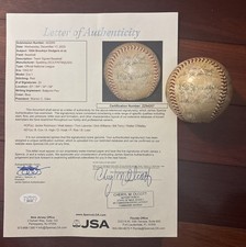 1954 Brooklyn Dodgers Team Signed Baseball Jackie Robinson 20 Signatures Jsa 