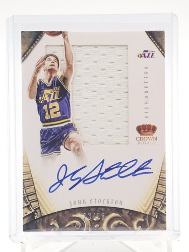 JOHN STOCKTON 2012-13 CROWN ROYALE SILHOUETTES AUTO PATCH PRIME /25 Q0M-632