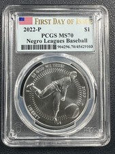 2022-P  NEGRO LEAGUES BASEBALL COMMEMORATIVE 1$  PCGS  MS70 FDOI