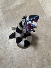 Beetlejuice Sandworm Plush Black White Striped Monster Toy Collectible Gothic