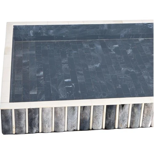 Cyan Design 11836 Lapis Blue and White Tray, Large - Picture 4 of 5