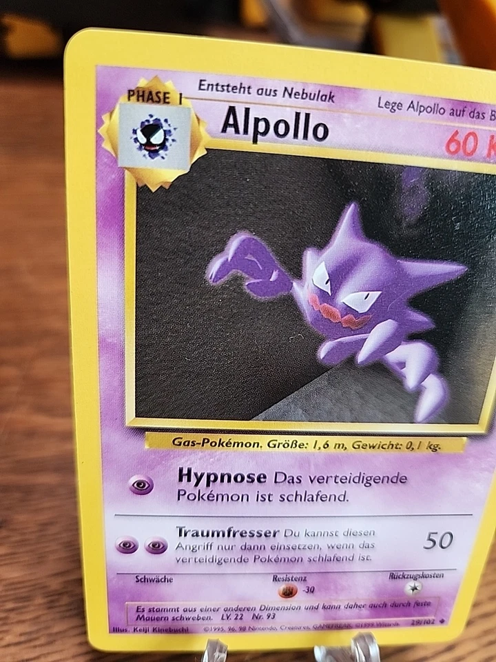 Alpollo (Haunter GERMAN) 29/102 Base Set Unlimited Vintage Pokemon TCG - Image 2 of 4