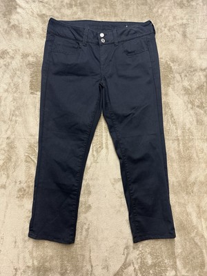 American Eagle Artist Crop Jeans Womens 8 Denim Low Rise Black