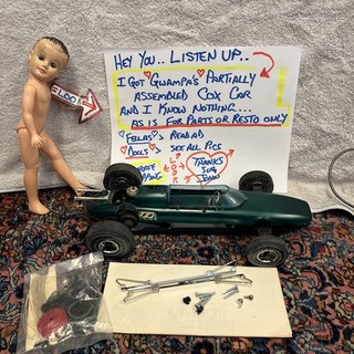 VINTAGE COX POWERED TESTORS TETHER RACE CAR PARTIALLY ASSEMBLED FOR PARTS