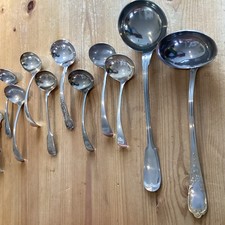Antique Vintage Silver Plated Ladles Job Lot 11 In Total