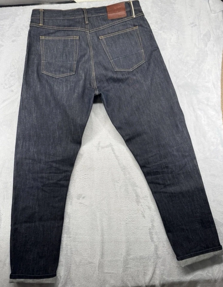 Denim Gustin para hombre talla 40 California lavado oscuro crudo ribete japonés Foto 2 de 4