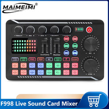 F998 Live Sound Card Bluetooth-Compatible Studio Record DJ Mixer Effects For Pho