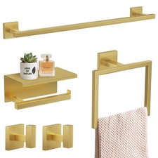 Brushed Gold 5 Pieces Bathroom Hardware Set, SUS304 Stainless Steel 23.6 Inch...