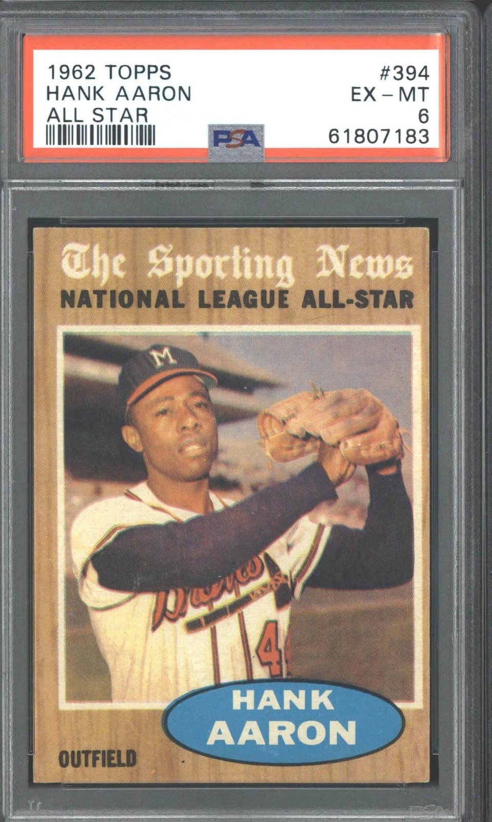 1962 Topps #394 Hank Aaron - PSA 6