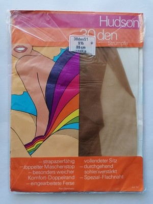 Nostalgie Nylonstrümpfe. Marke: Hudson. Farbe: Saskia. Größe: 9 1/2.