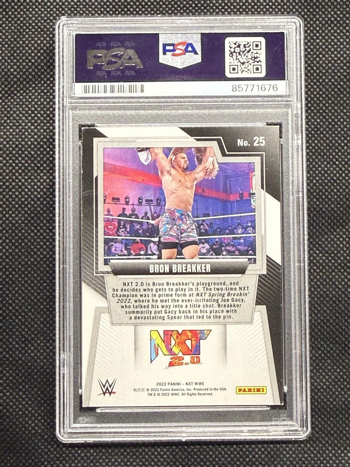 Bron Breakker Signed 2022 Panini NXT 2.0 #25  RC view 2