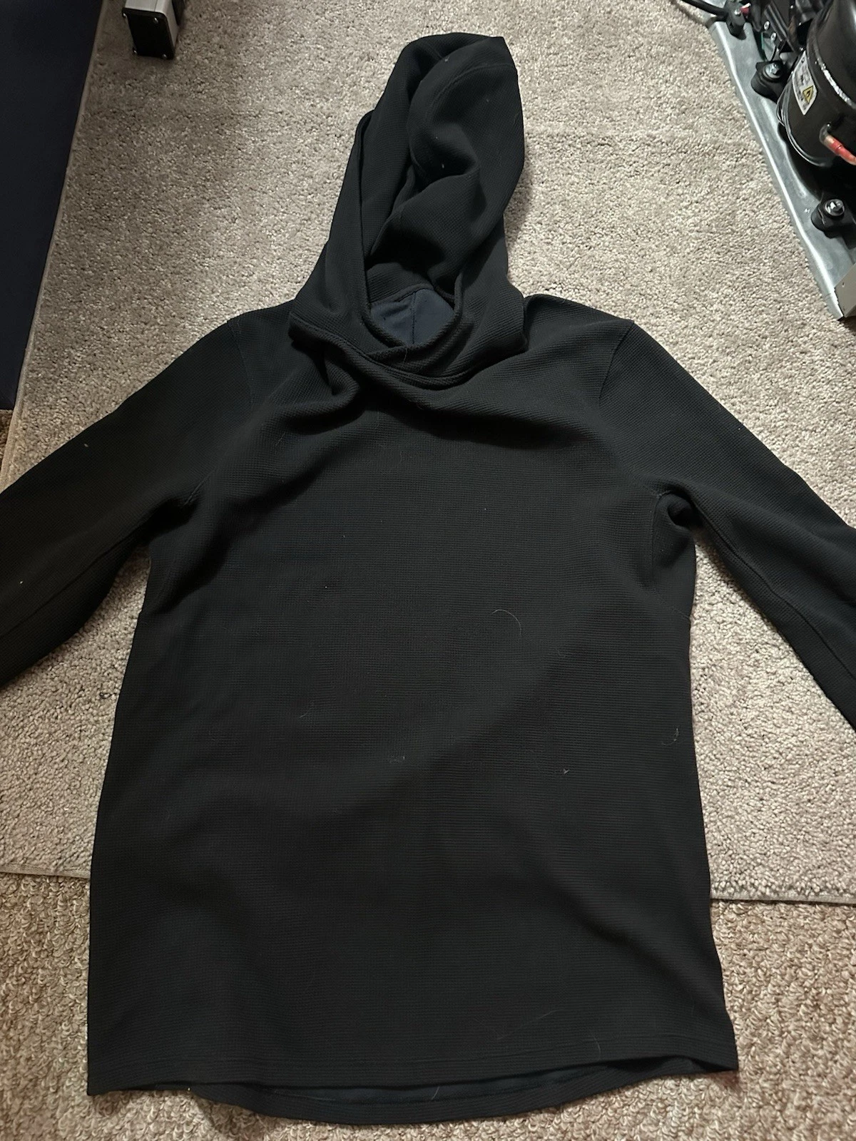 Lululemon Shift Stitch Hoodie Men's S Black Waffle Knit Thermal Performance EUC