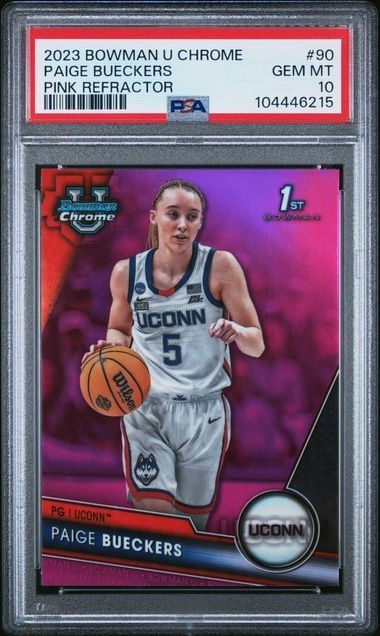 2023 Paige Bueckers Bowman U University Chrome 90 Pink Refractor PSA 10 GEM MINT