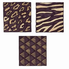 25 African Deco Cutouts Jungle Animals Fake Fur Wallies Stickers Squares Border