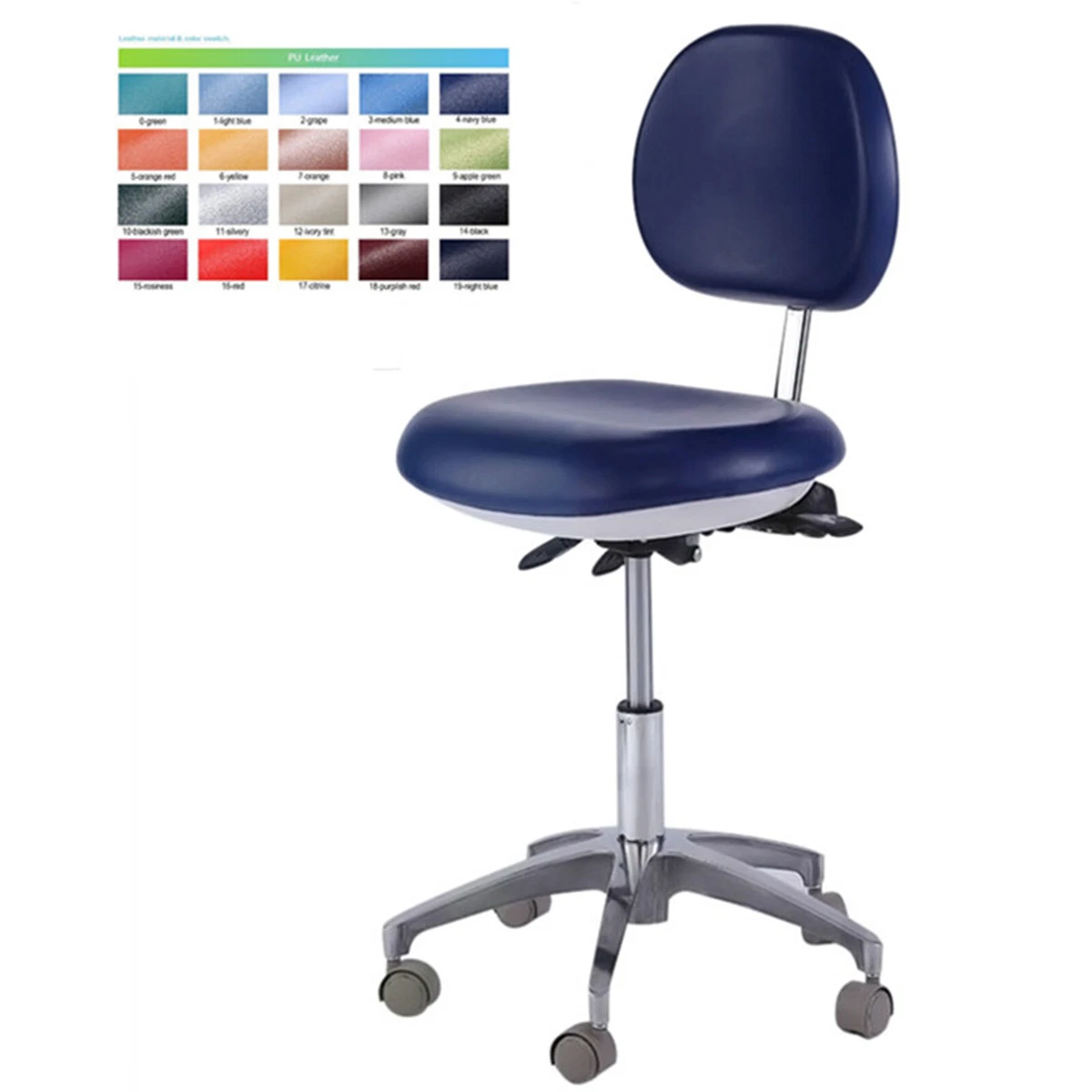 Two-Way Adjustment Dental Medical Doctor's Chair PU Leather Dentist Stool QY 500