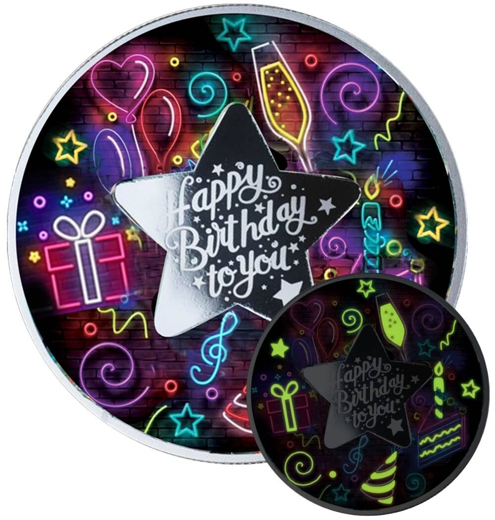 Happy Birthday 1/2 oz Proof Silver Coin 500 Francs CFA Cameroon 2022-image