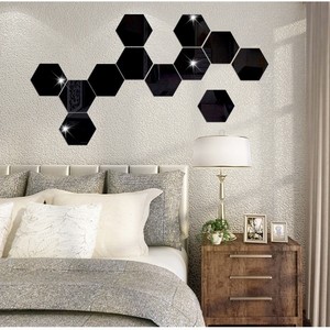 Details About Fashion 7pcs 3d Mirror Hexagon Acrylic Mirror Diy Wall Stickers Wallpaper Decor